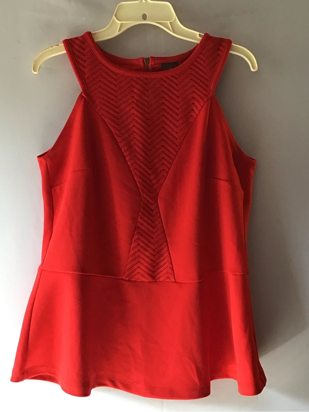 369 Worthington Red Sleeveless Peplum Tank Top